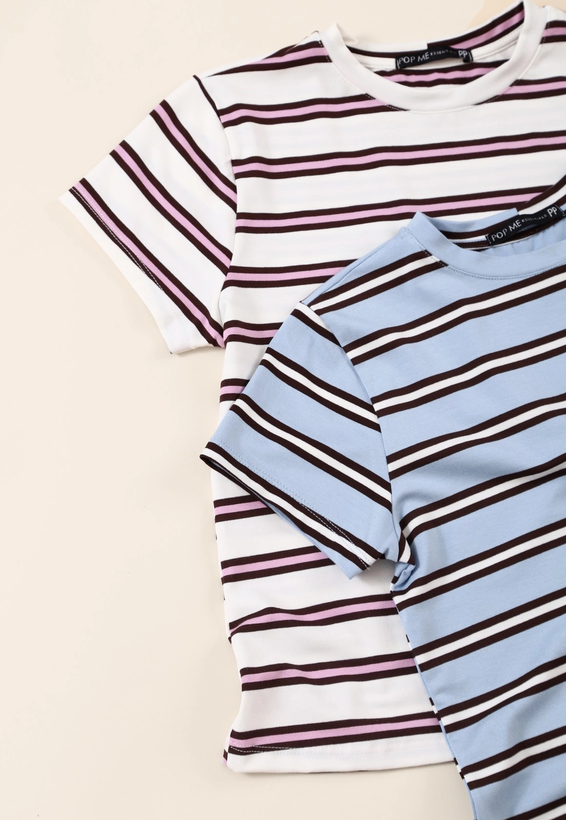 Blusa Manga Curta Em Malha Listrada