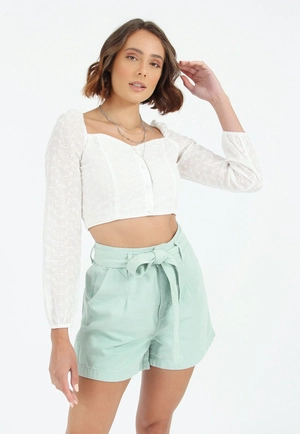 Blusa Cropped Laise Botão