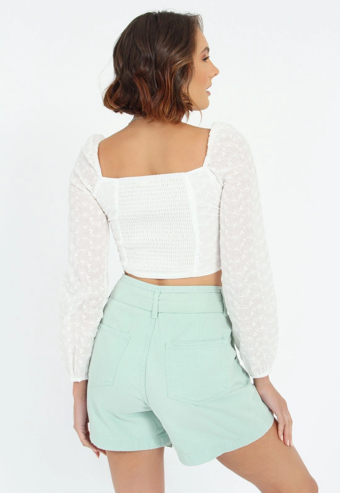 Blusa Cropped Laise Botão