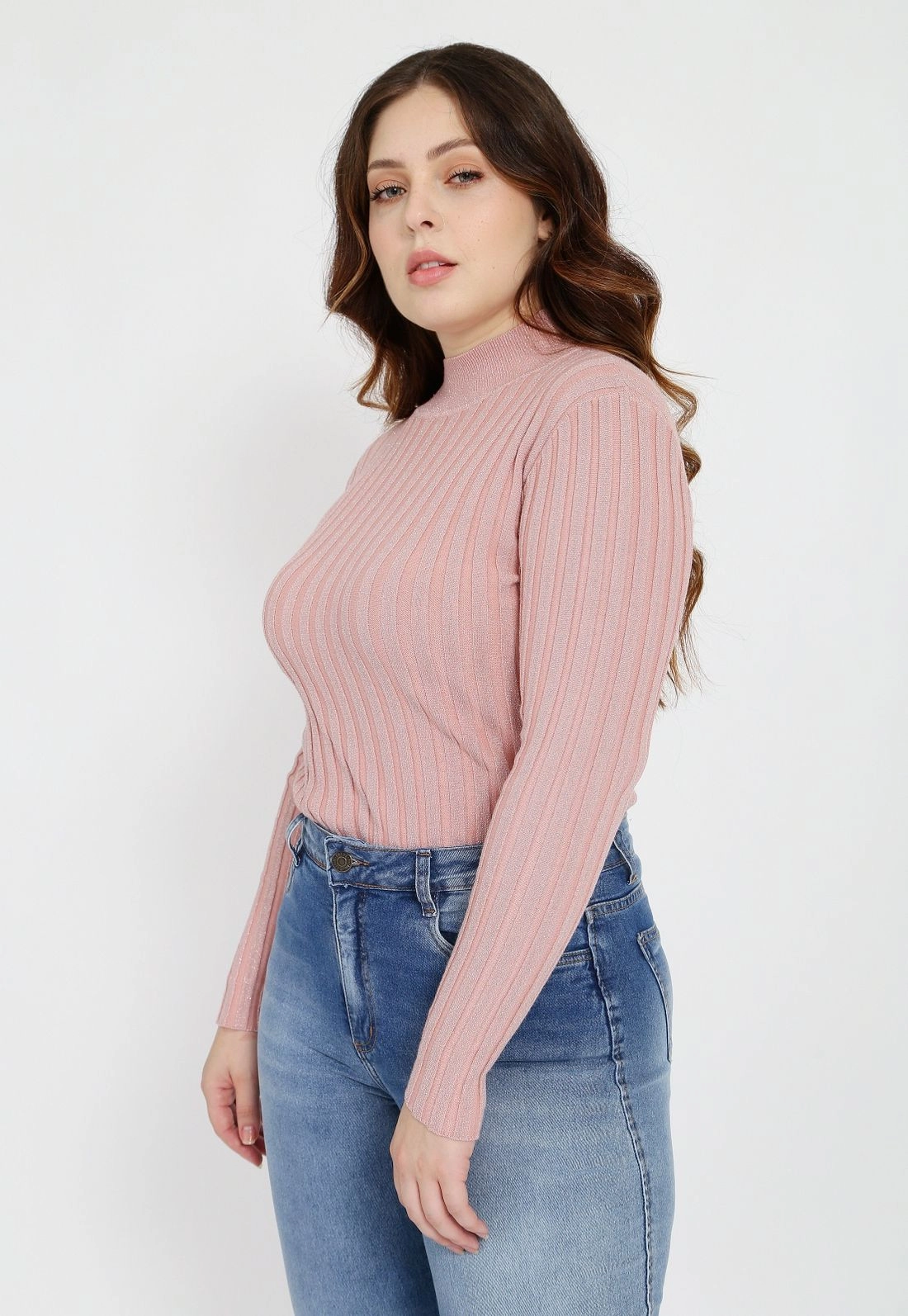 Blusa Tricô Canelado Lurex g