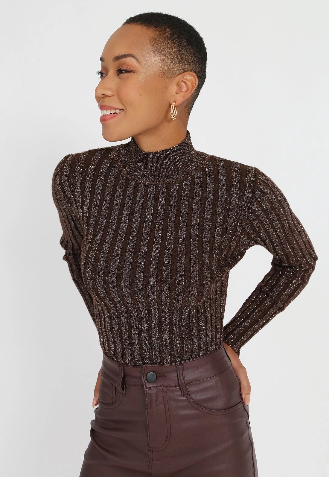 Blusa Tricô Canelado Lurex g