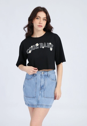 Saia Jeans Bolso Frontal
