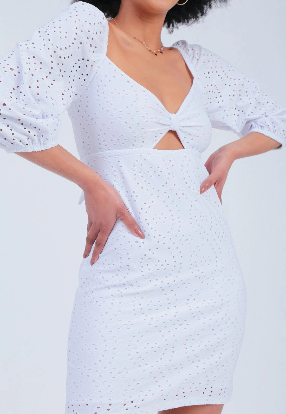 Vestido Lasie Manga 3/4 Nó Busto