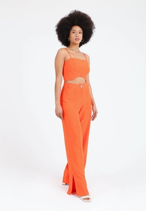 Calça Crepe Wide Leg Abertura Lateral