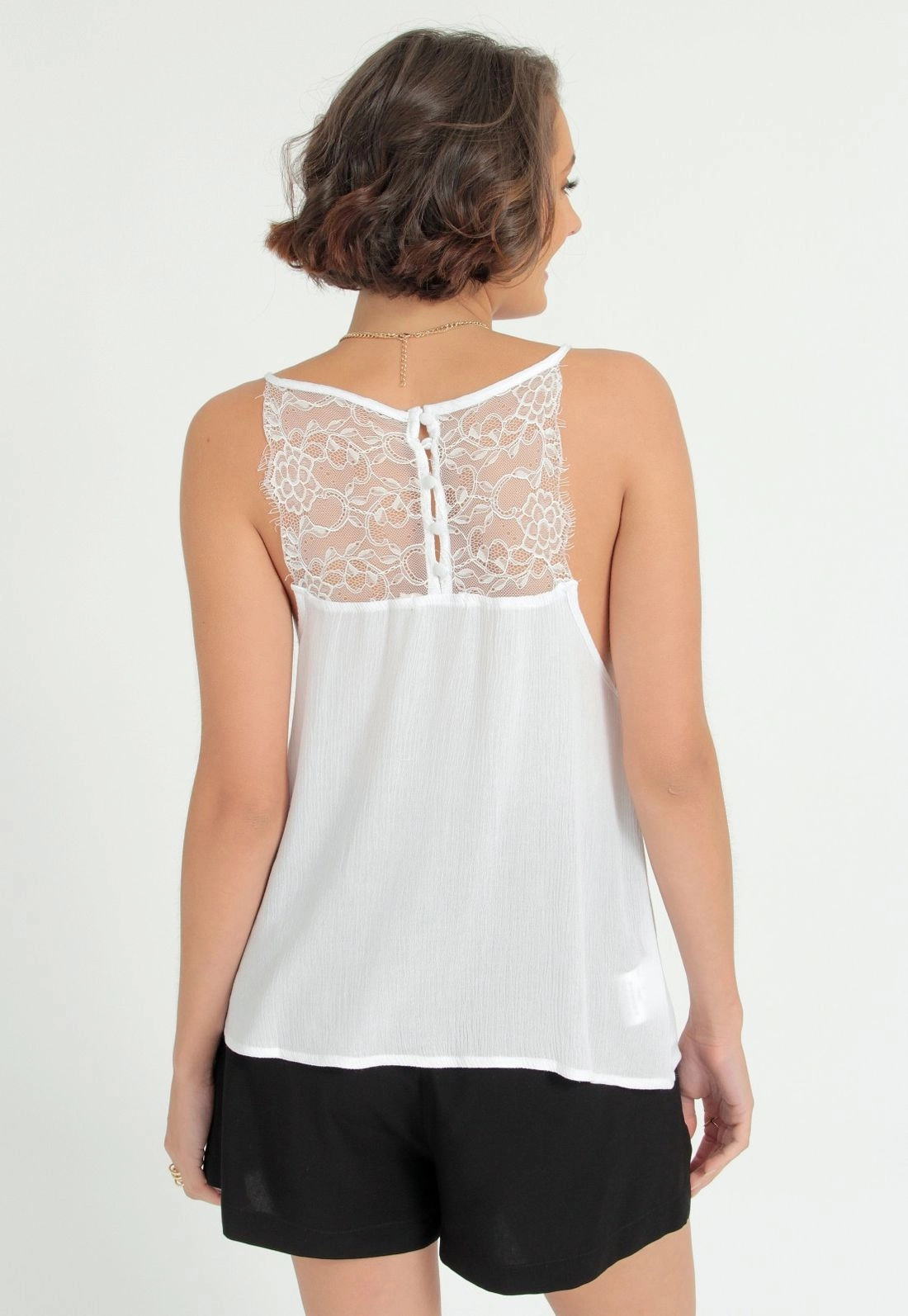 Blusa Viscose Recorte Renda