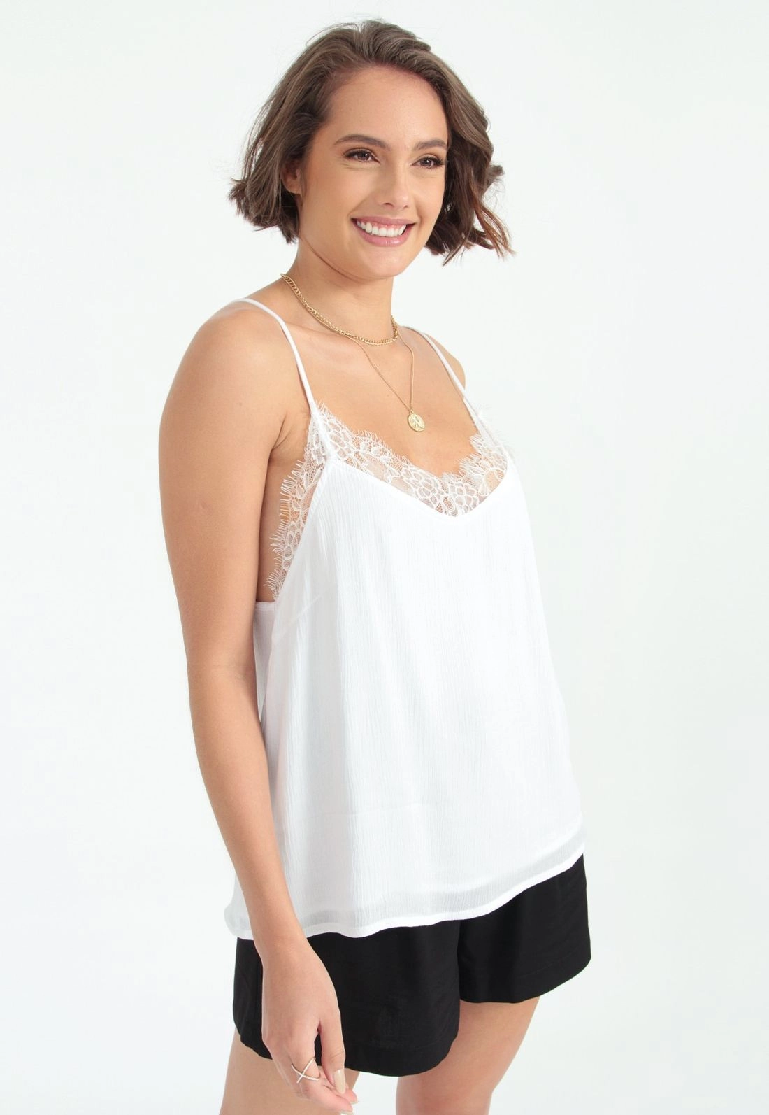 Blusa Viscose Recorte Renda