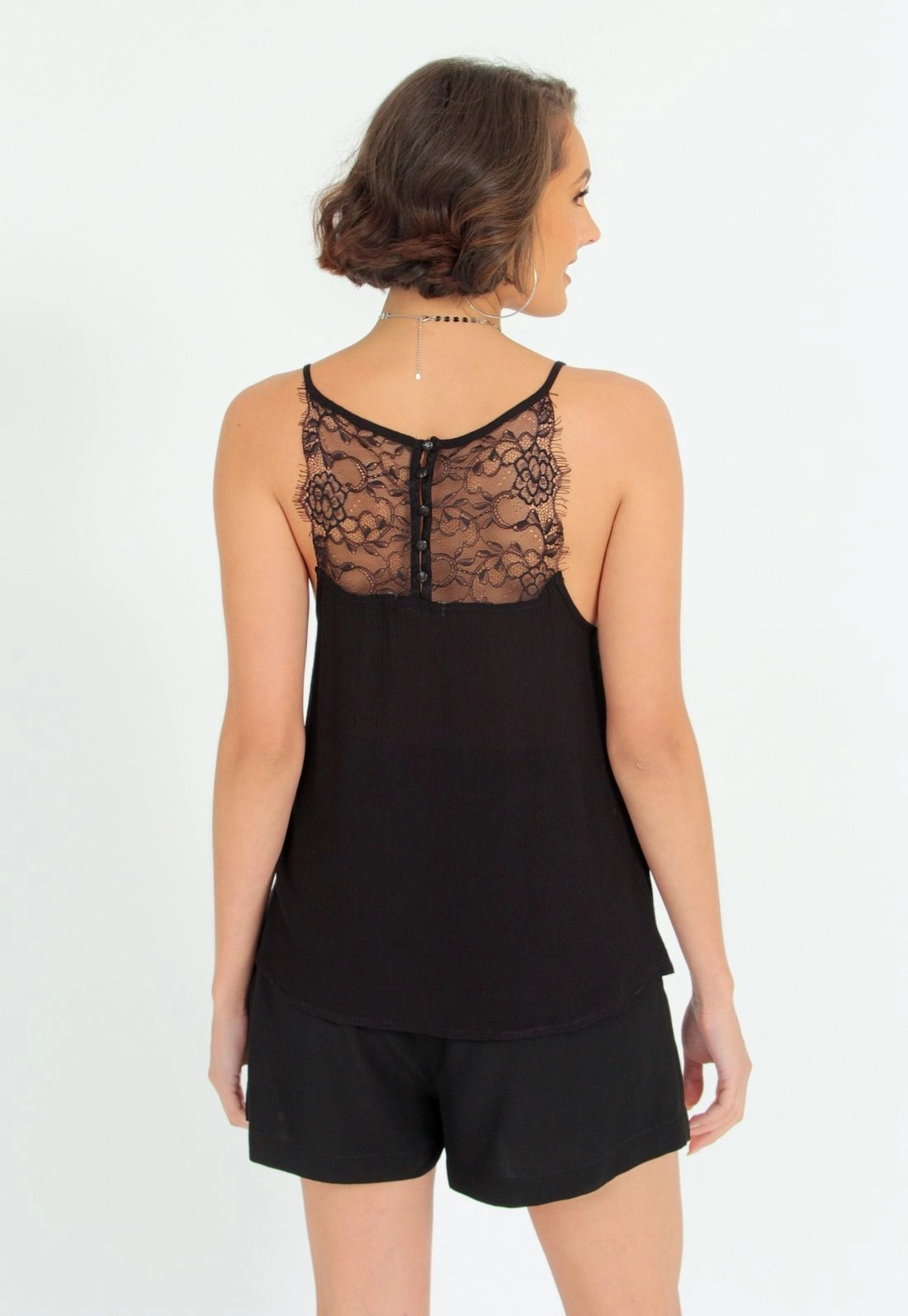 Blusa Viscose Recorte Renda