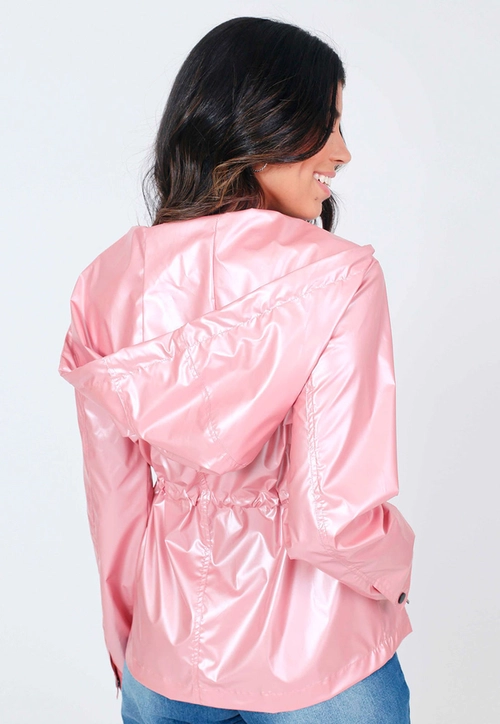 Jaqueta Parka Nylon Metalizada