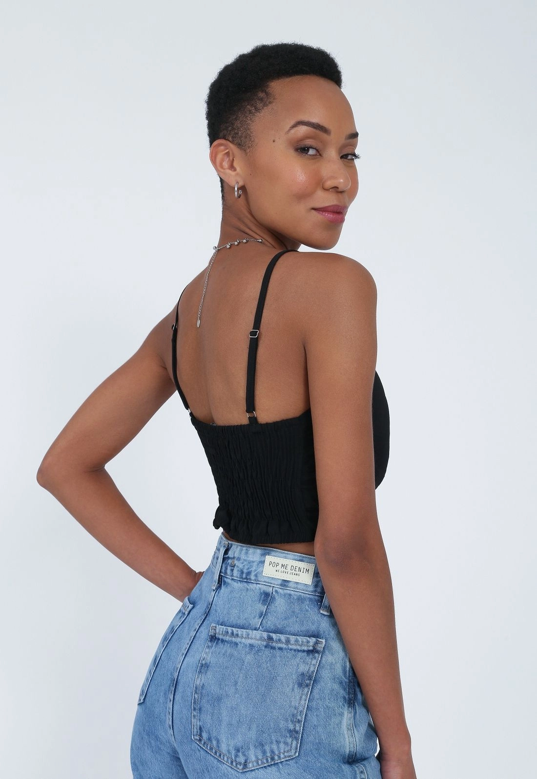 Cropped Air Flow Alça Lastex Costa P