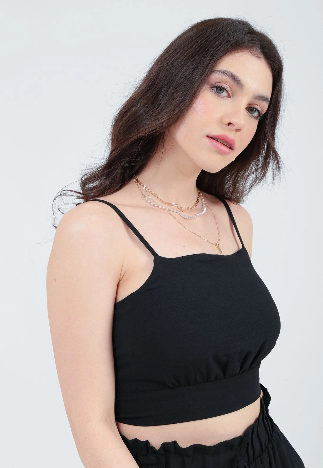 Cropped Air Flow Alça Lastex Costa P