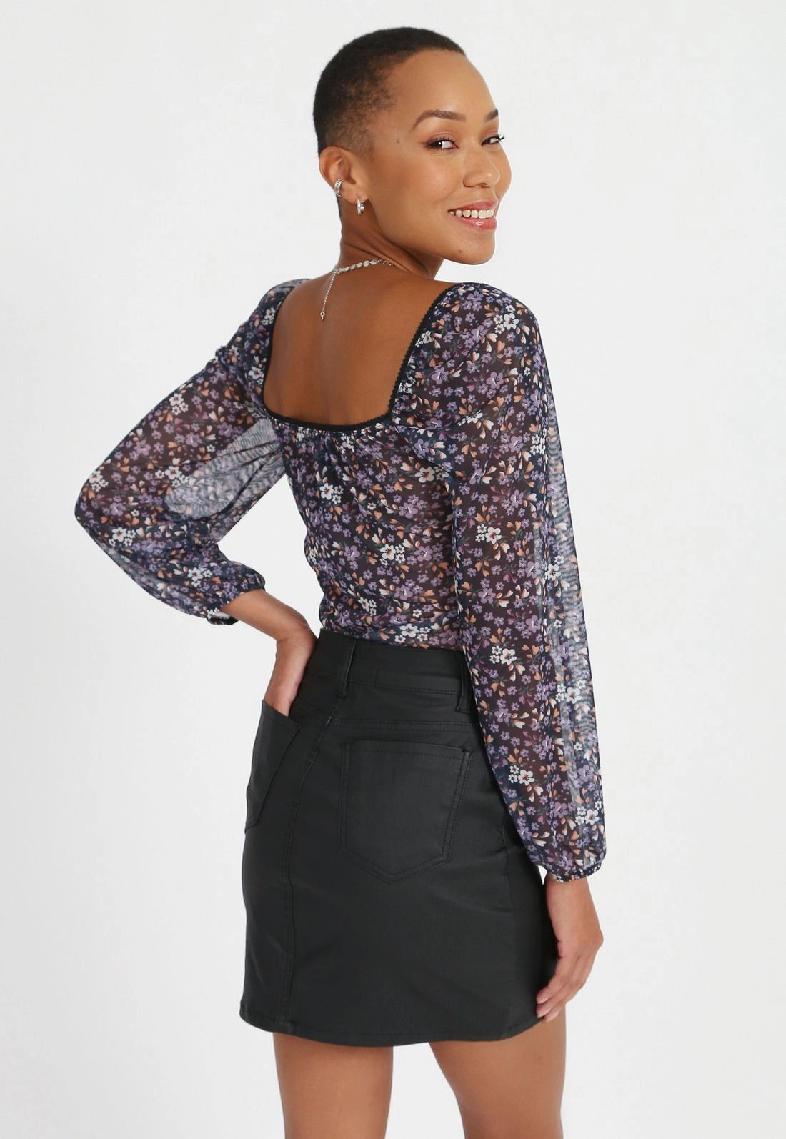 Blusa Tule Manga Longa Liberty