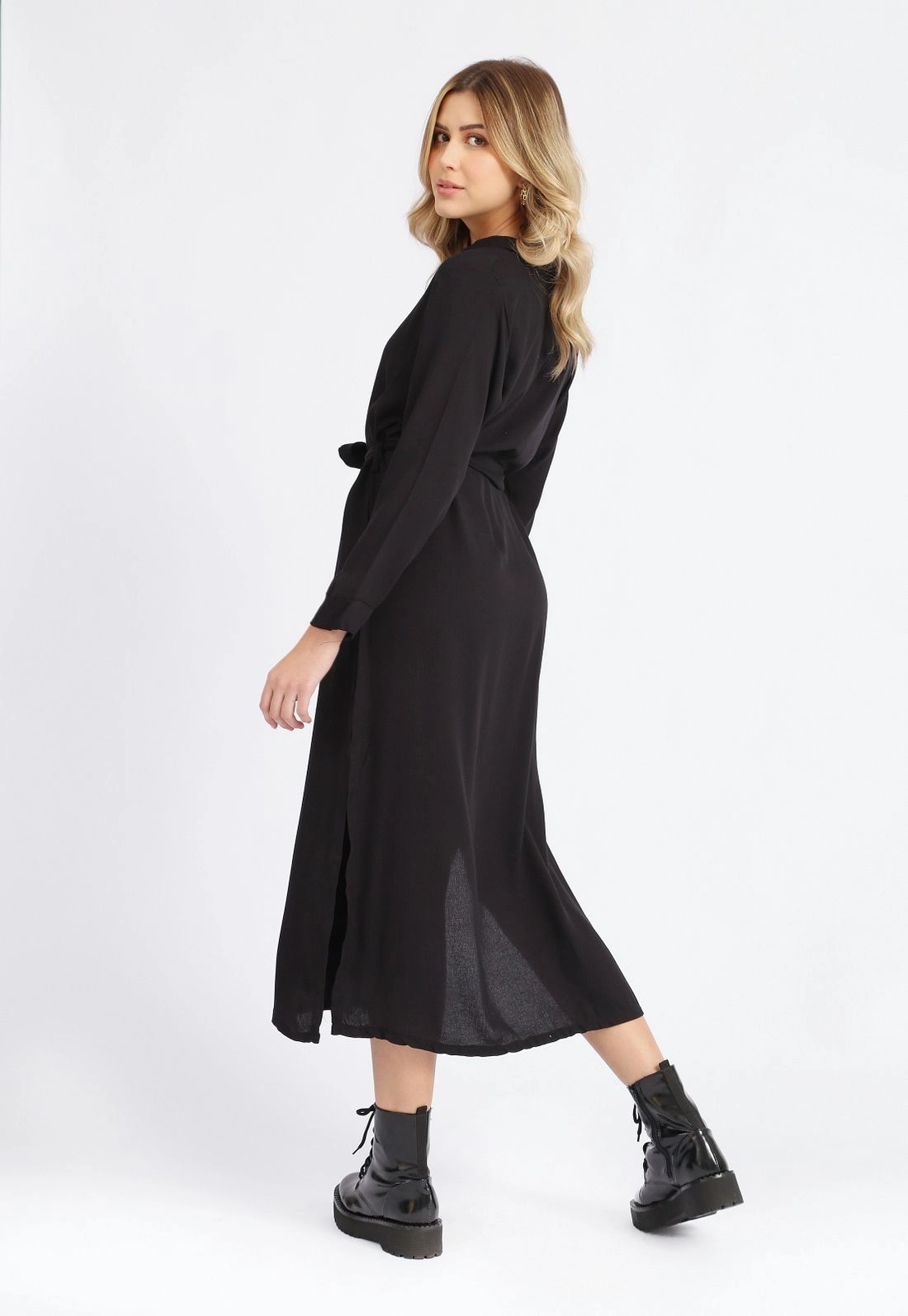 Chemise Twill Manga Longa Fenda