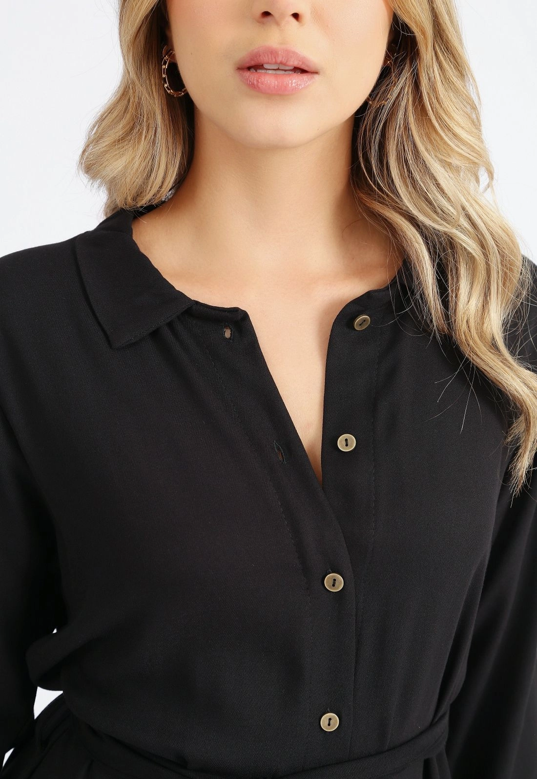 Chemise Twill Manga Longa Fenda