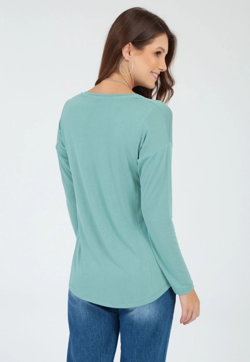 Blusa Tricô Decote Redondo