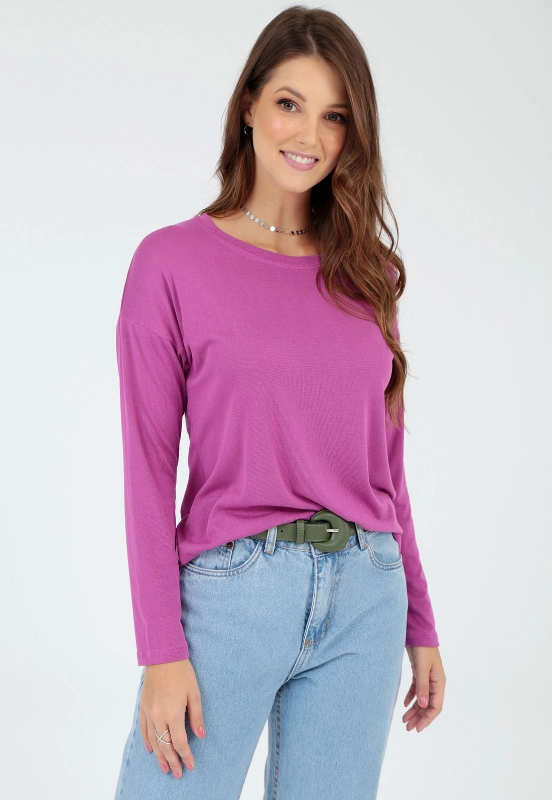 Blusa Tricô Decote Redondo