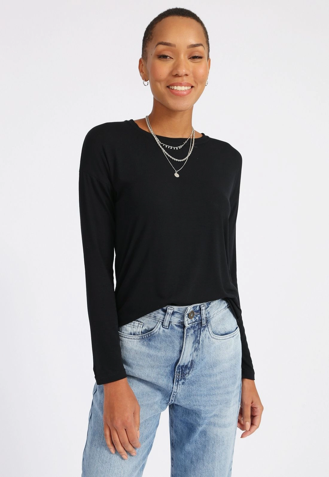 Blusa Tricô Decote Redondo