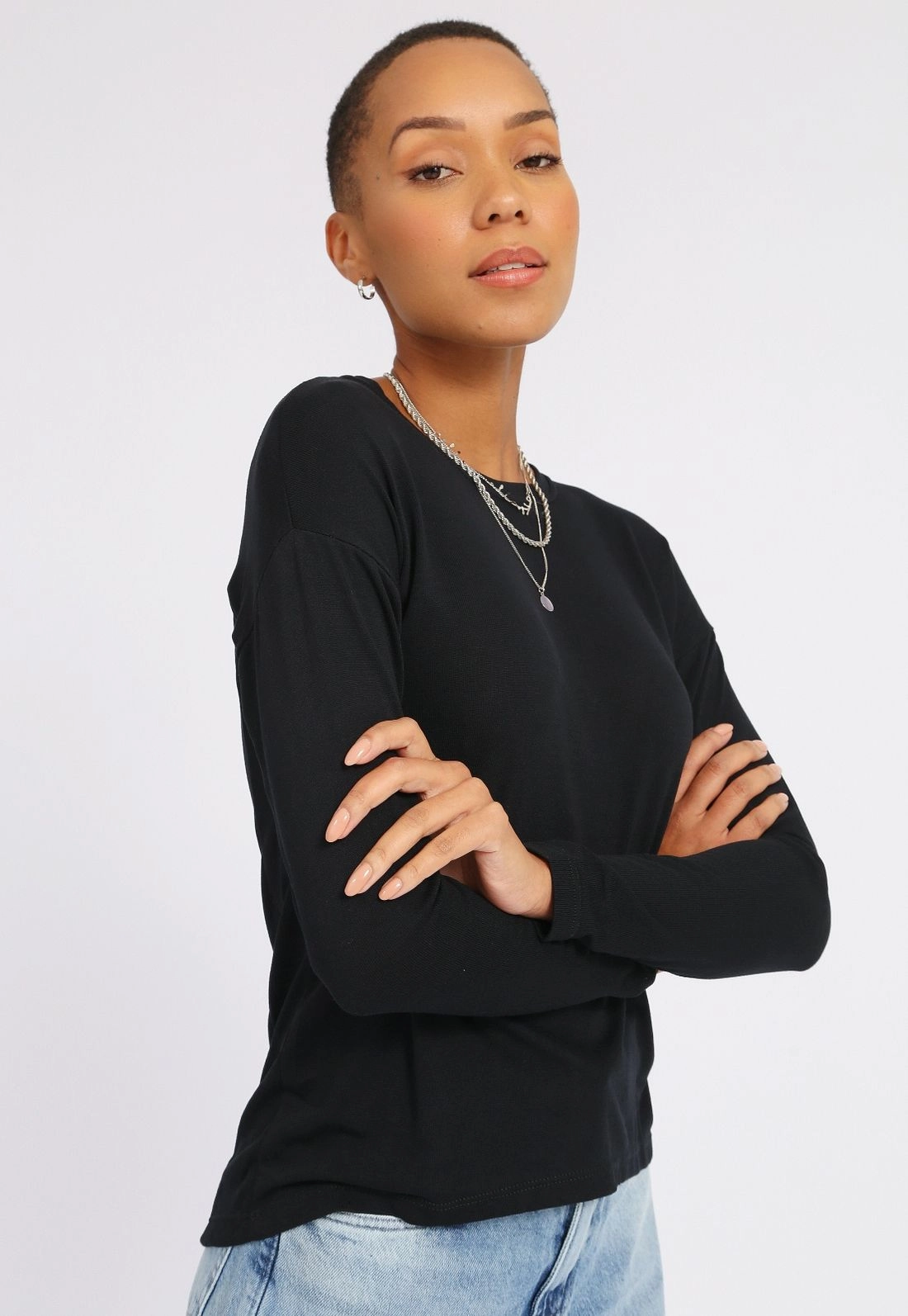 Blusa Tricô Decote Redondo