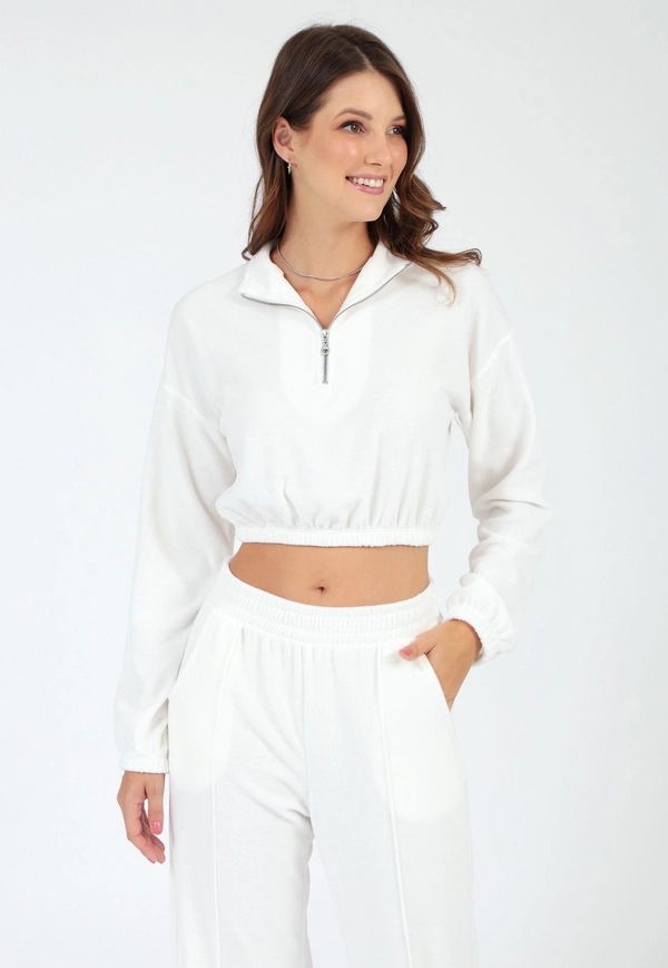 Blusa Cropped Plush Zíper - POP ME | Fashion, Descomplicada e
