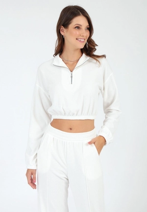 Blusa Cropped Plush Zíper