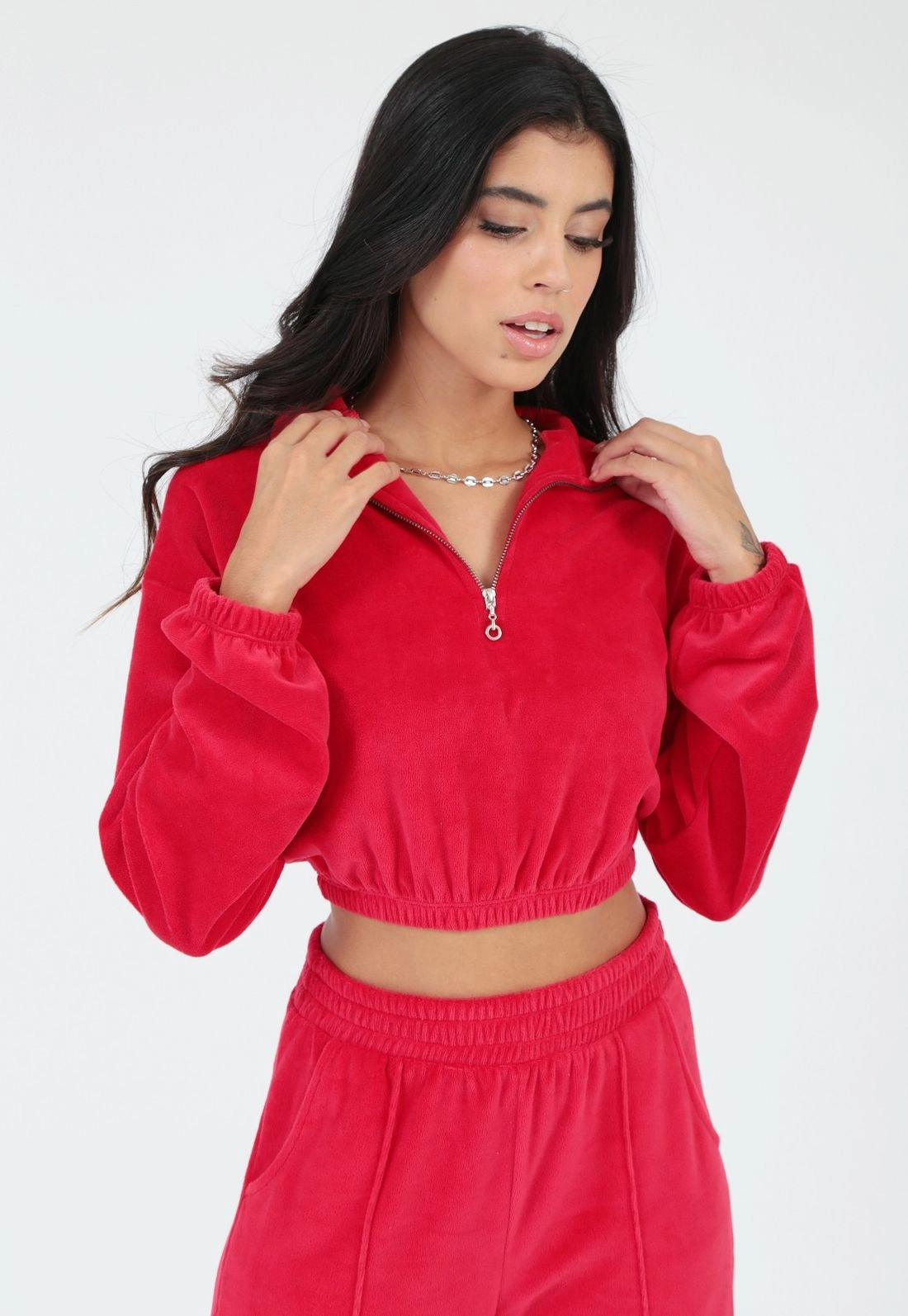 Blusa Cropped Plush Zíper
