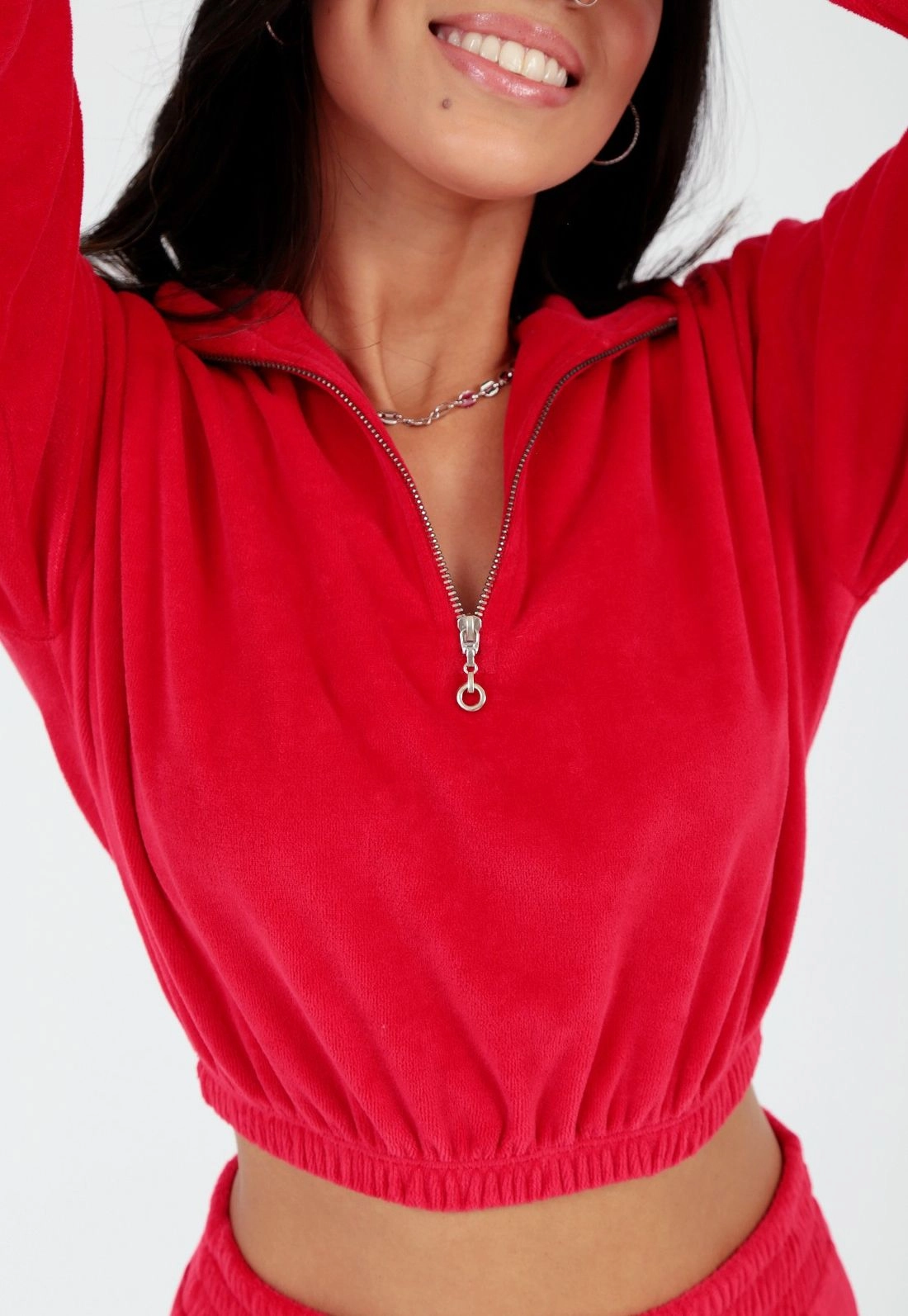 Blusa Cropped Plush Zíper