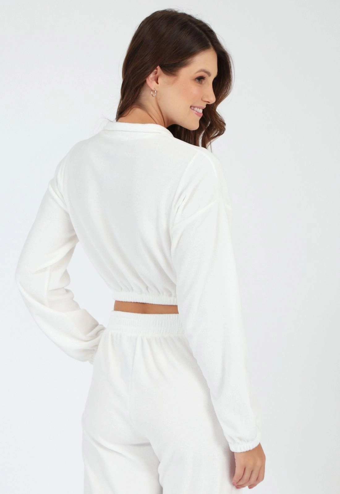Blusa Cropped Plush Zíper