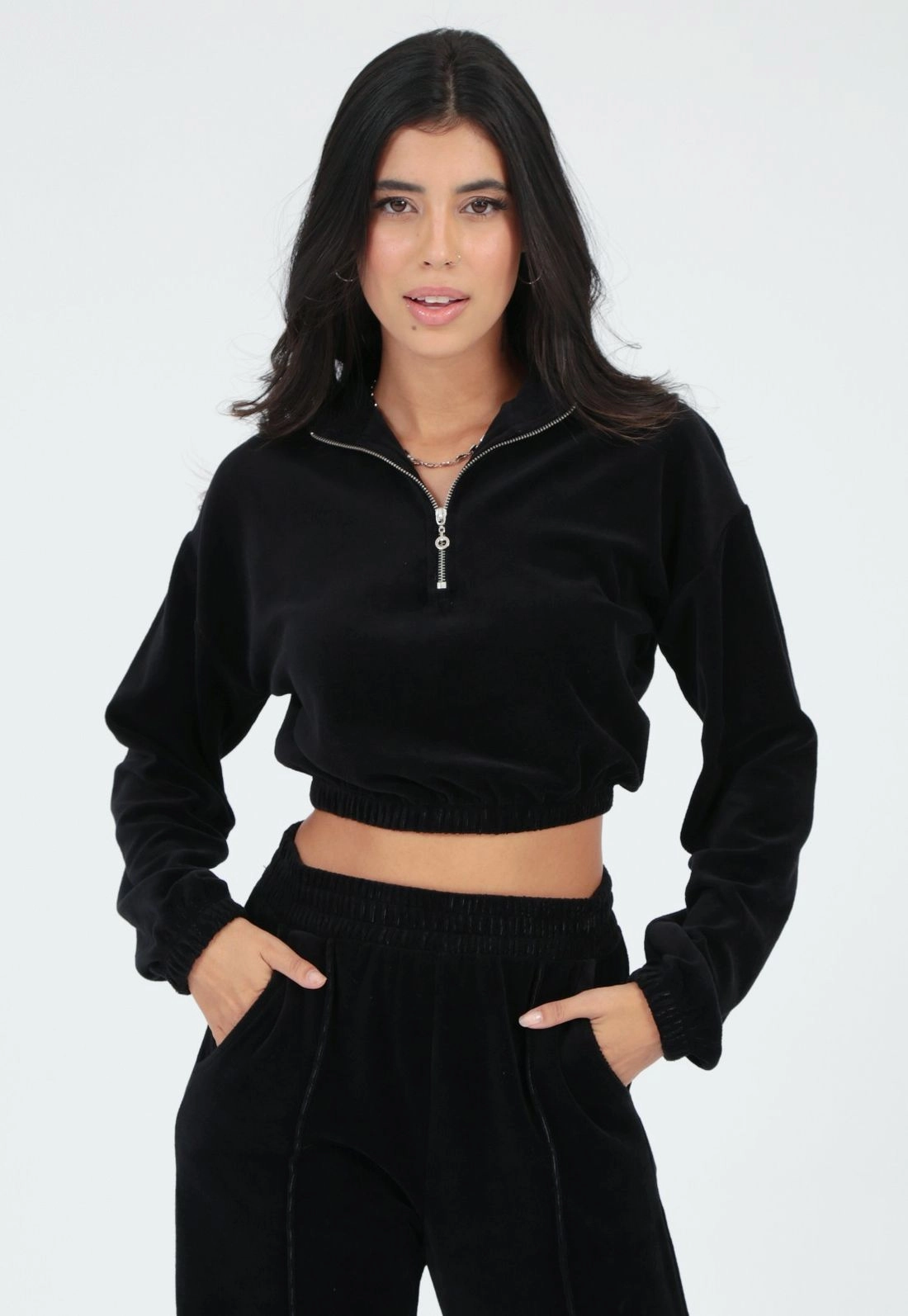 Blusa Cropped Plush Zíper