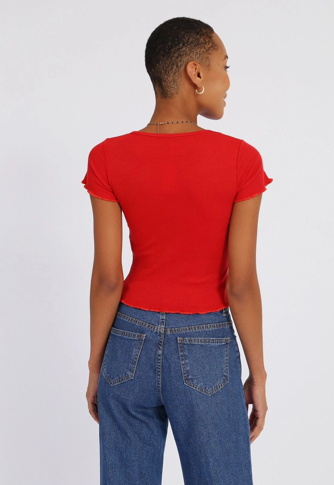 Blusa Ribana Decote V Frufru