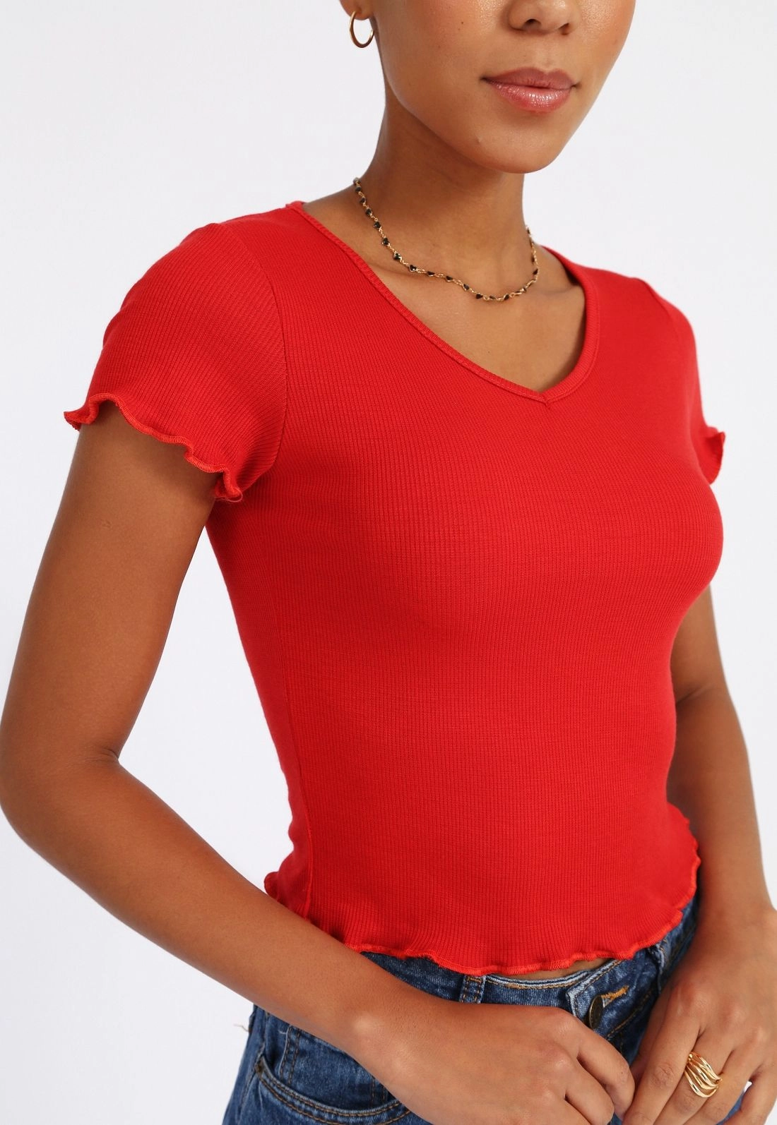 Blusa Ribana Decote V Frufru