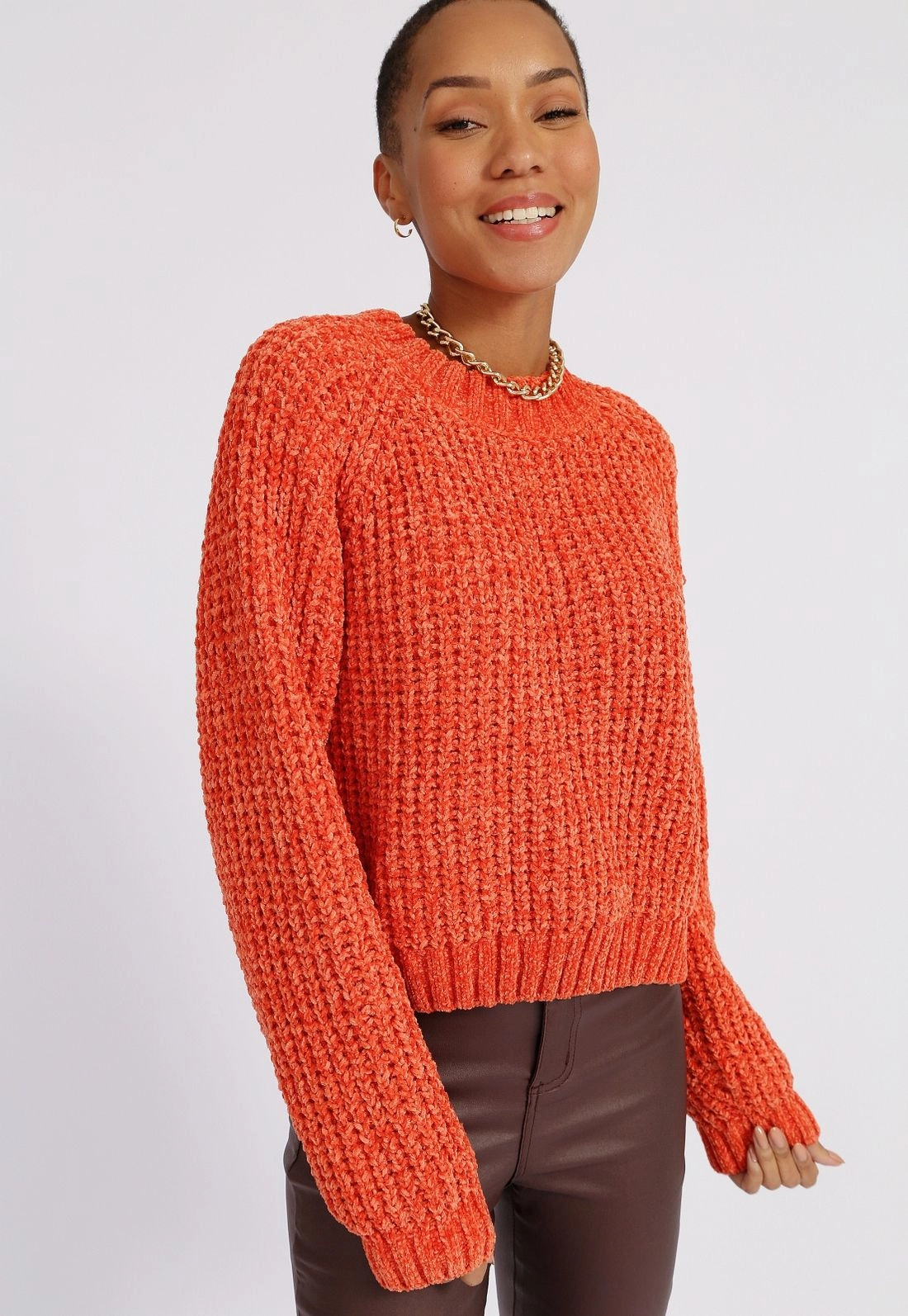 Blusa Tricô Chenille Gola Alta g