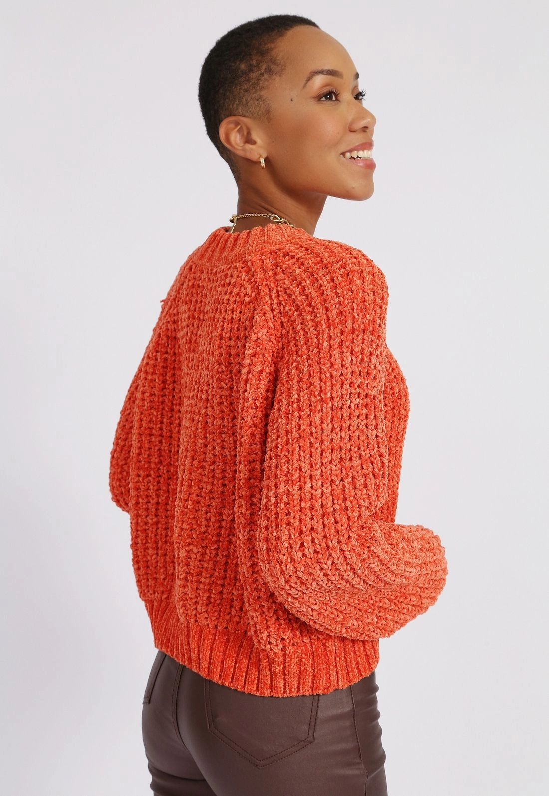Blusa Tricô Chenille Gola Alta g