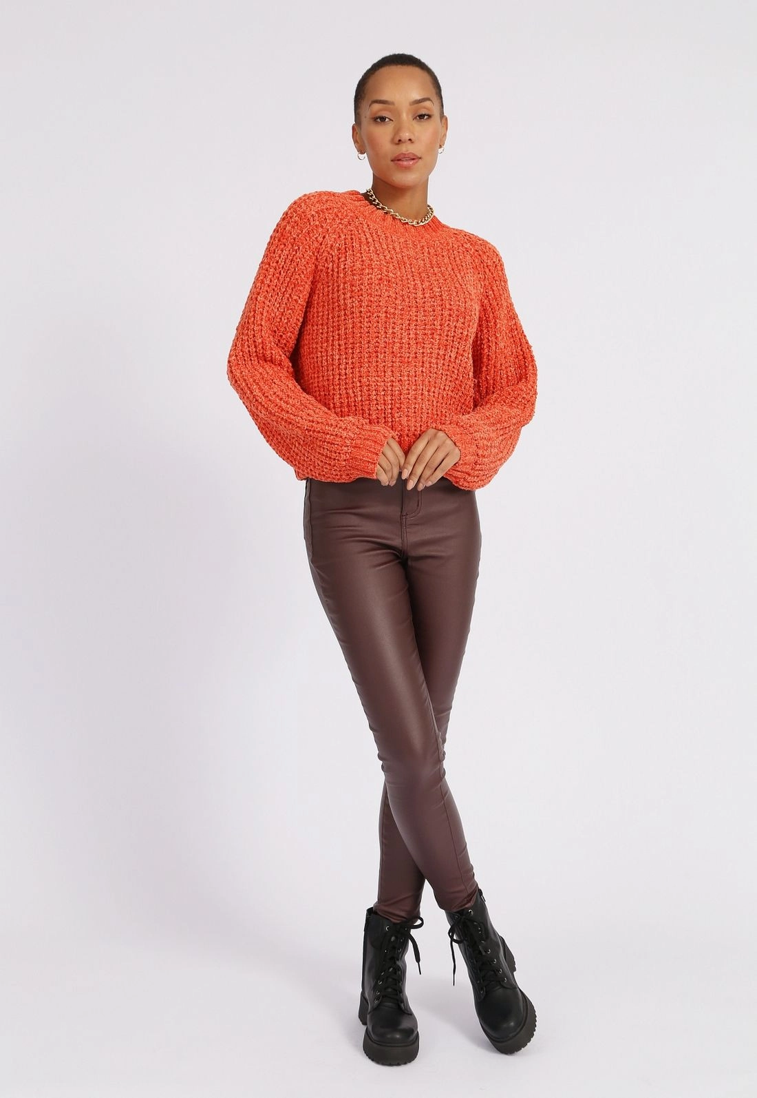 Blusa Tricô Chenille Gola Alta g