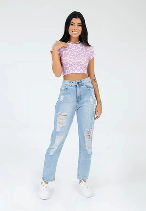 Calça Jeans Mom Destroyed