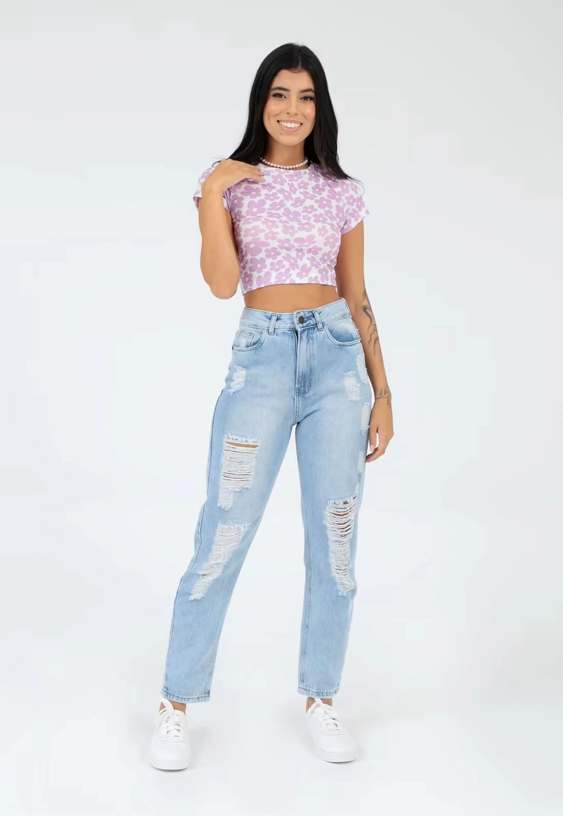 Calça Jeans Mom Destroyed